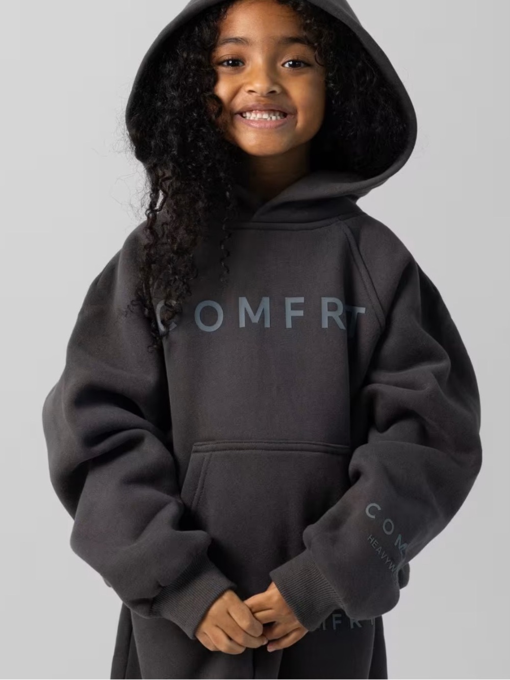 COMFRT Tranquil Kids Hoodie Gray Size Large